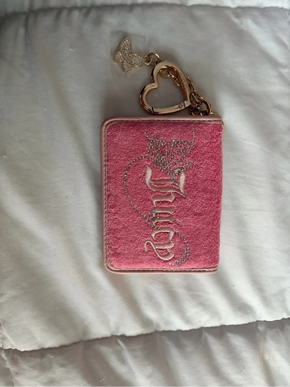 Juicy Couture Pink Cardholder with Gold Heart Charm